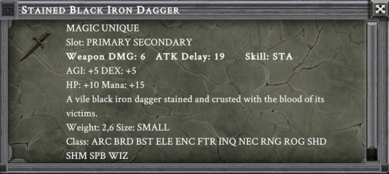 STAINED BLACK IRON DAGGER item card